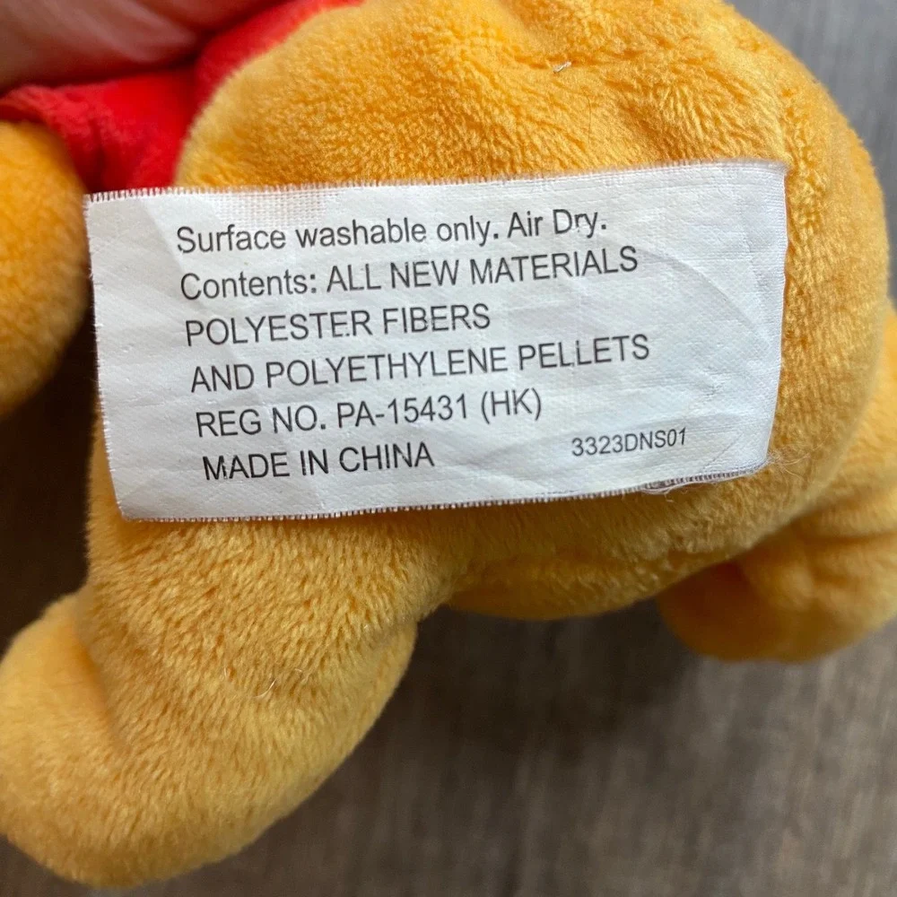 Disney Winnie the Pooh Plush Stuffed‎ Animal Red Shirt Just Play 6.5 / 7 in.